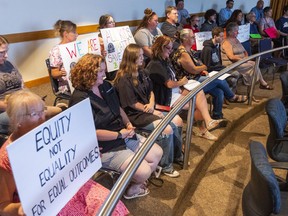 Folks protest as trustees vow vocational highschool is not slated for shutdown